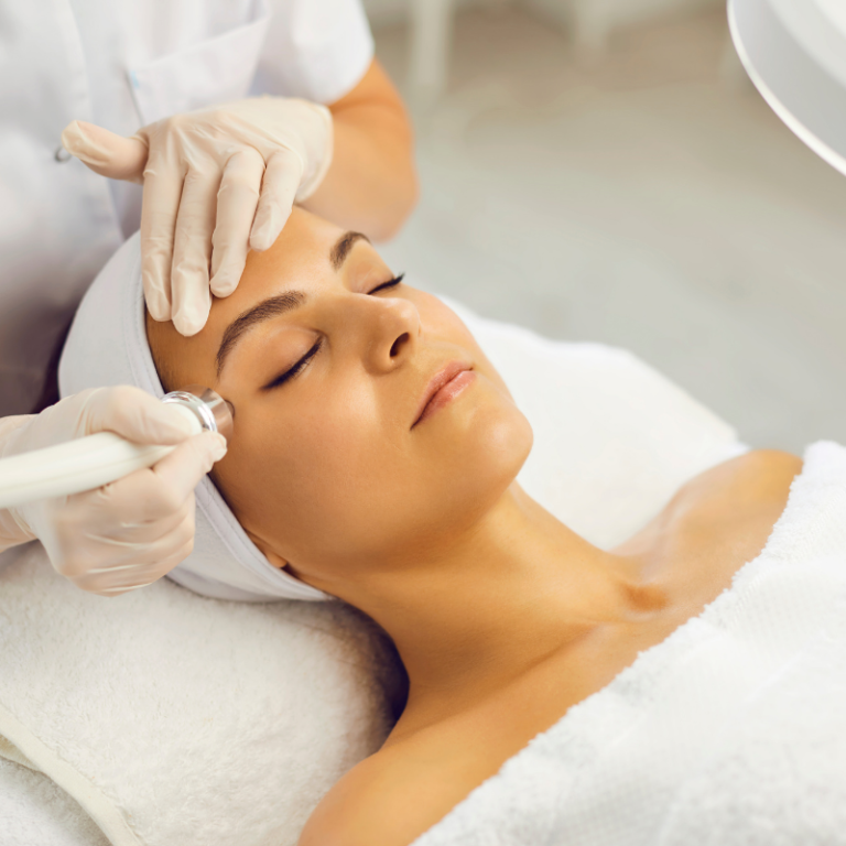 Deep facial and high frequency treatment