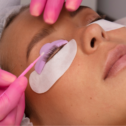 eyelash lift, tint and eyebrow